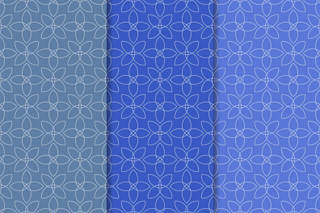 蓝色几何装饰品。一套垂直无缝模式的网站, 纺织品和墙纸
