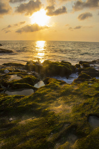 美丽的海滩景观夏日假期照片