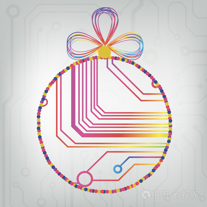 eps10 矢量电路板球圣诞节背景纹理