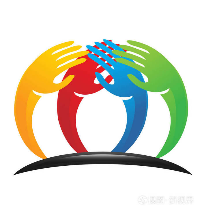 团结慈善手矢量徽标