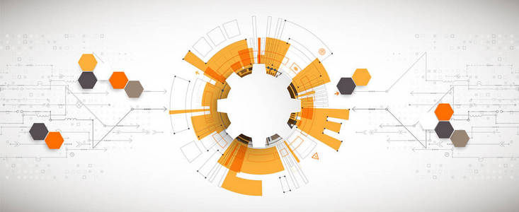 矢量插图高技术数字技术与工程主题