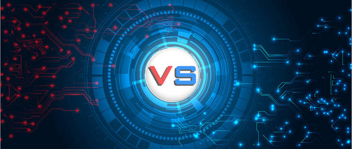 对抗背景, 红色 vs 蓝色.数字技术背景文摘照片