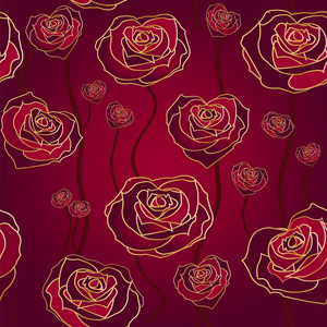 花卉的玫瑰背景，无缝
