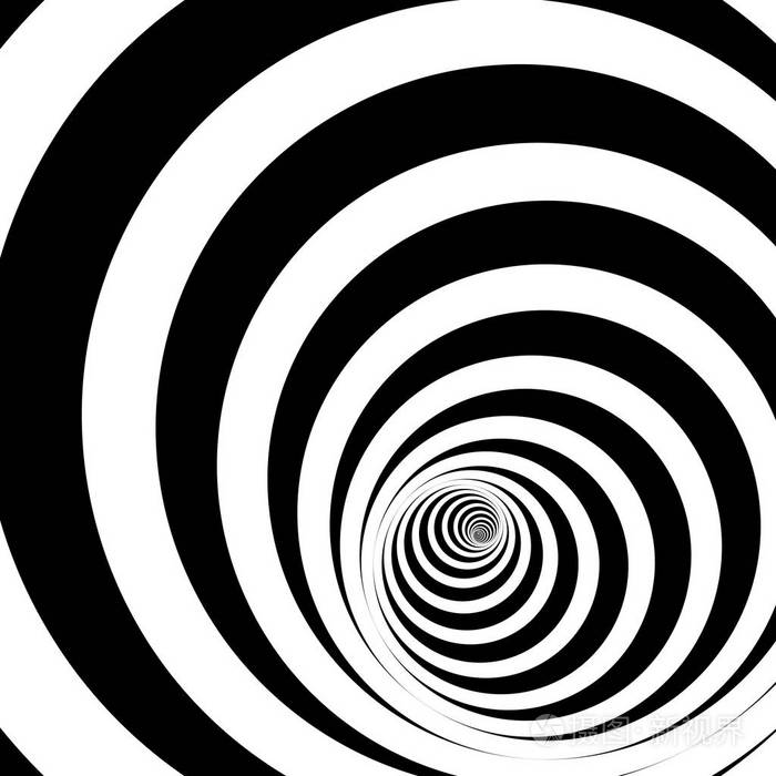 几何黑白抽象催眠虫洞隧道.错觉.向量幻觉表10