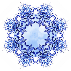 Clipart Watercolor. Doily round lace pattern