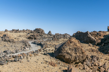 火山的道路。特内里费岛