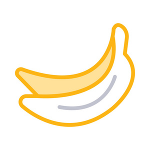 香蕉平图标, 向量, 插图