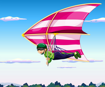 滑翔翼插画-滑翔翼手绘-滑翔翼卡通图-摄图新视界