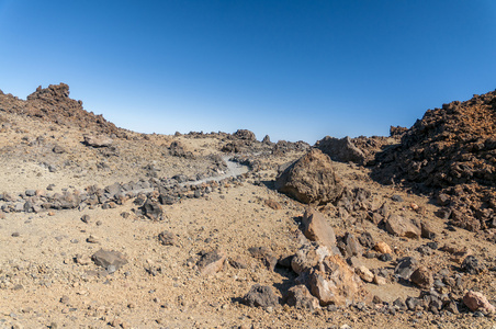 火山的道路。特内里费岛