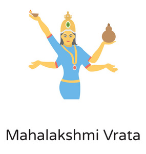 女神头像一个印度教女神头像与四个胳膊和冠在头显示 mahalakshmi