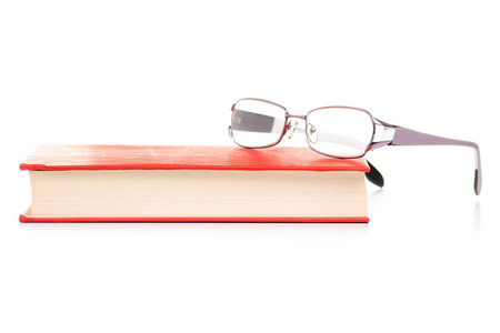 视觉的书籍和眼镜