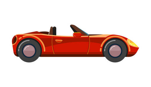 红色敞篷车。豪华运动商务舒适瓦赫敞篷汽车超级跑车