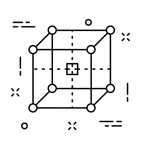 多维数据集线向量图标