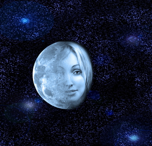 夜空中的月亮图片