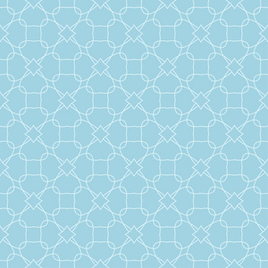 浅蓝色几何装饰品。网络纺织品和墙纸无缝模式