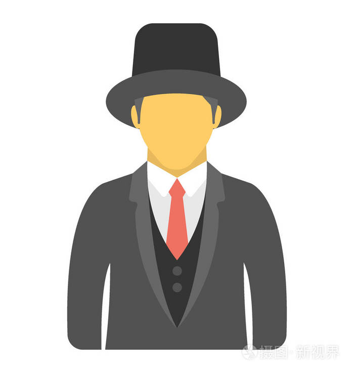 一个人的头像与帽子象征魔术师