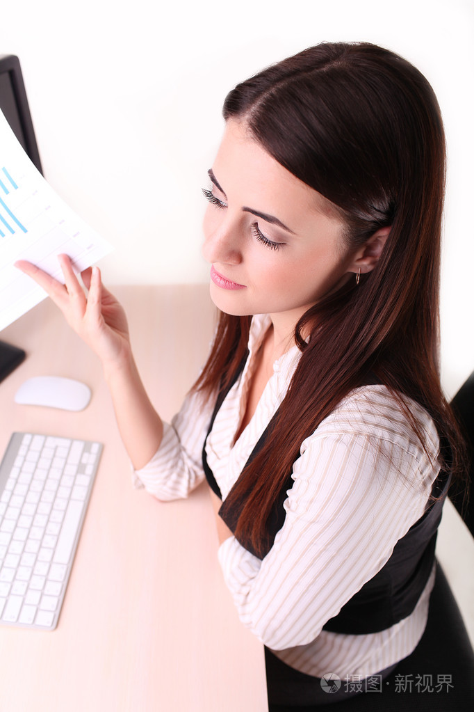 美丽事业女性看文件她在她ar举行