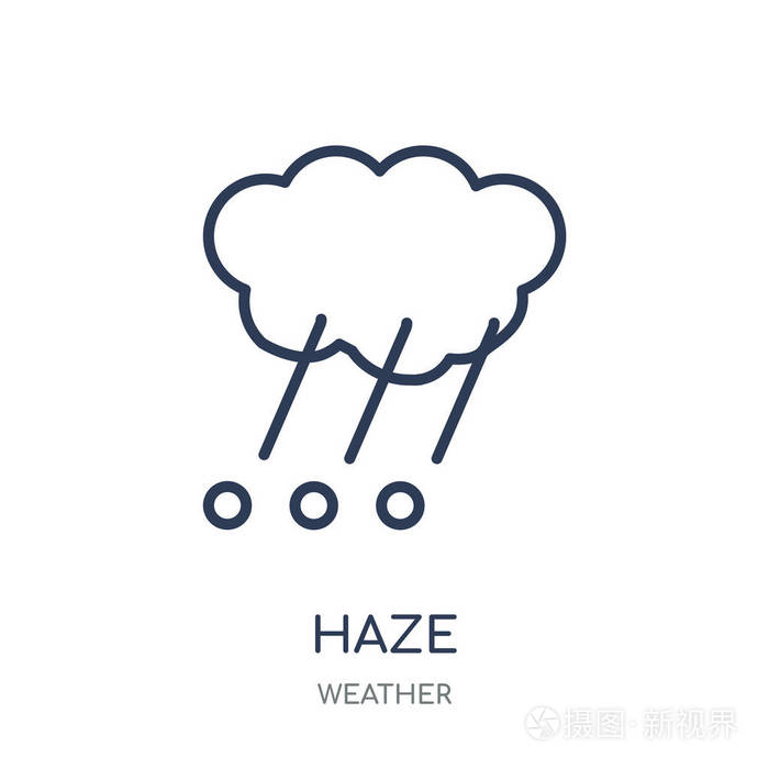 阴霾图标阴霾线性符号设计从天气收集简单的大纲元素向