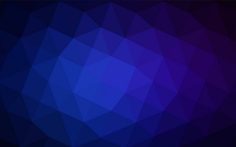深蓝色矢量抽象马赛克背景。多边形样式中的全新颜色插图。全新的商务设计风格