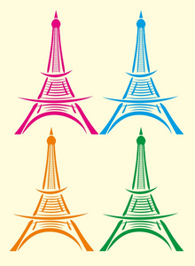巴黎埃菲尔铁塔矢量艺术