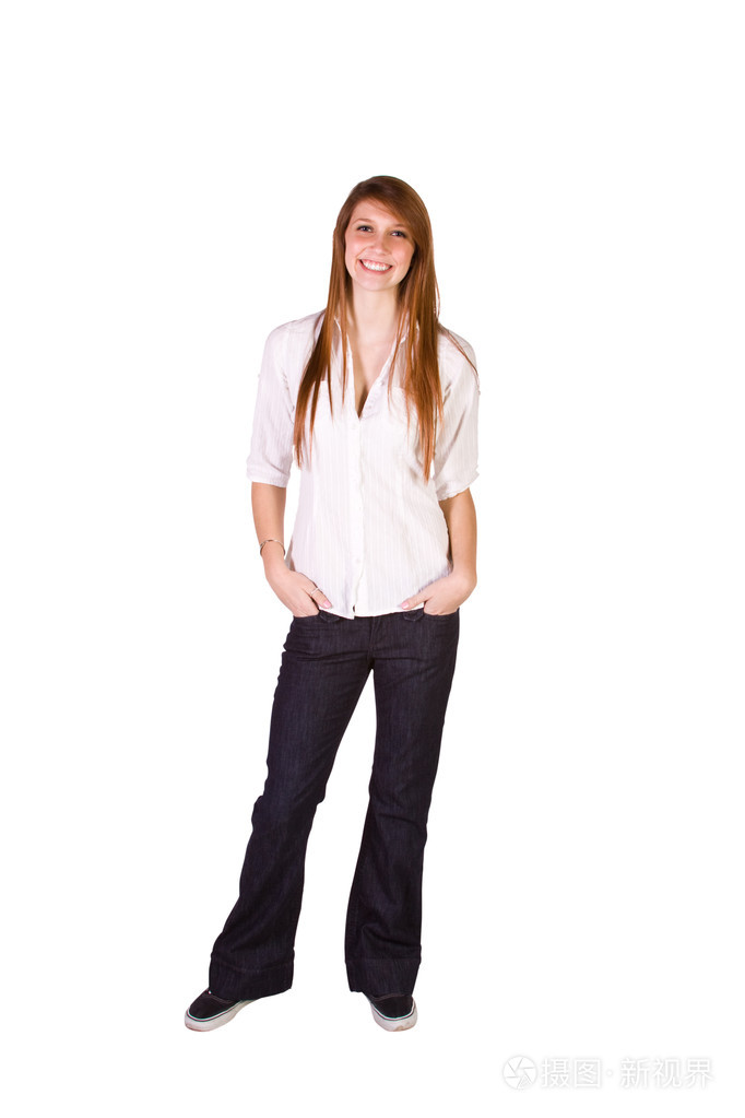 美丽的女孩站起来