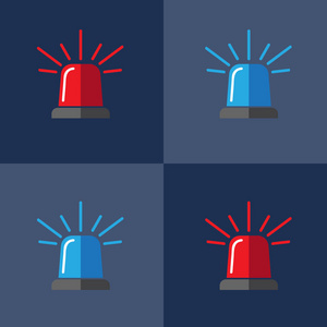 闪烁的报警信号.闪光警报图标.报警图标平面矢量照片