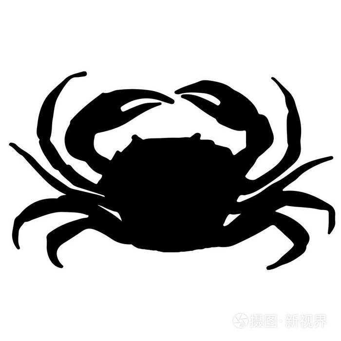 螃蟹剪影的向量例证