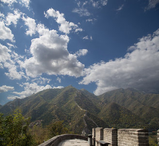 中国的长城，北京北部风景最美的部分之一的视图