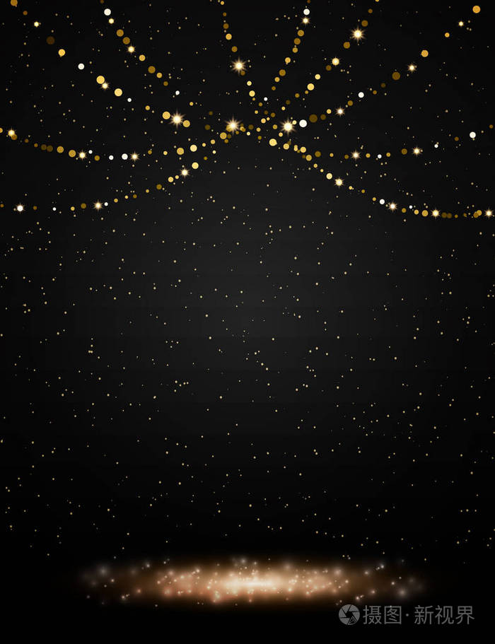 豪华的黑色和金色背景.设计演示, 演唱会, 表演.向量例证