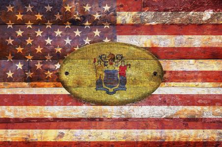 新泽西州的木制船旗图片