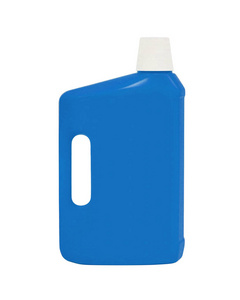 灭火器筒体白色背景的蓝色筒体, 特写照片