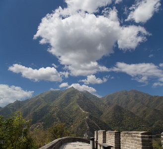 中国的长城，北京北部风景最美的部分之一的视图