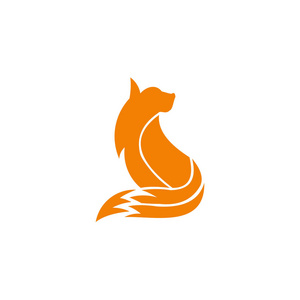 狐狸橙色灵感徽标。现代白色背景灵感