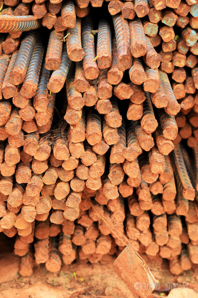 堆栈的施工钢筋棒