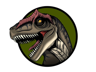 我想画大恐龙异特龙.恐龙.肖像.在纸上画湿水彩.朴素的艺术.抽象艺术.