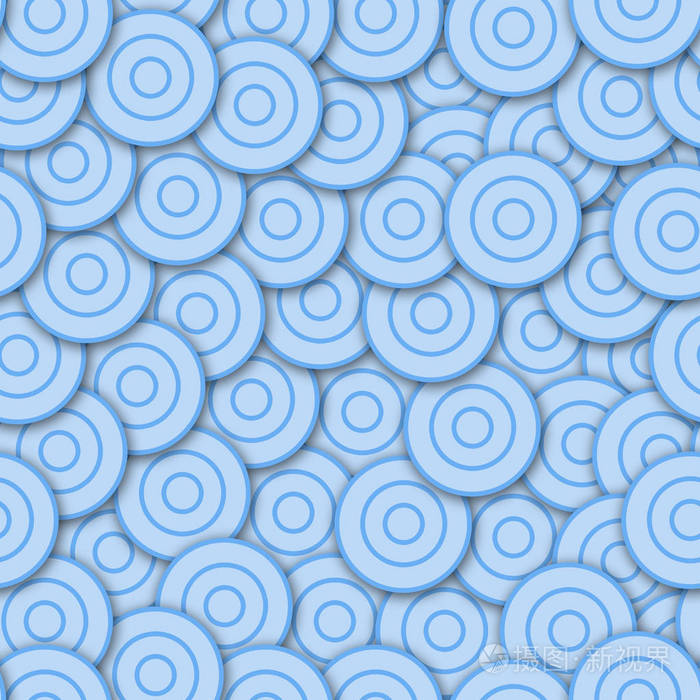 无缝的图案与可爱的蓝色圆圈