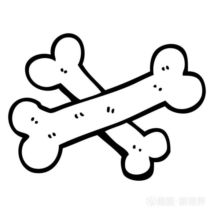 交叉骨黑色和白色卡通