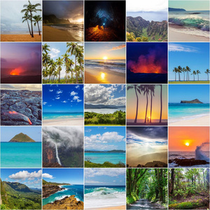 夏威夷岛风景如画的景色, 集收藏