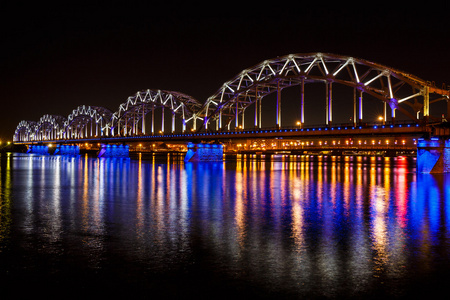 铁路大桥夜景