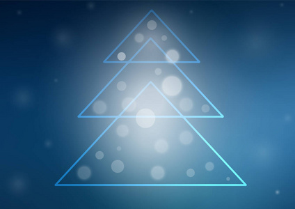 与新的一年树的深蓝色向量纹理。现代几何抽象插图与圣诞树。该模式可用于新年传单
