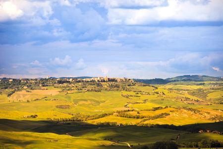 托斯卡纳，皮恩扎中世纪村庄。锡耶纳，val d orcia，意大利