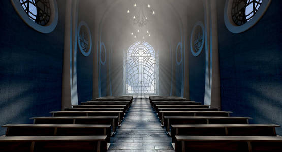 符号褐色石十字架在墙壁为背景在后台的白光的碎的砖墙后面的木制十字