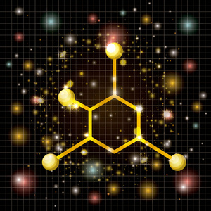 分子结构金色图标