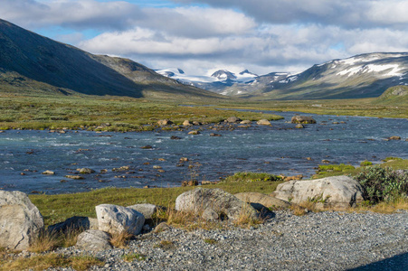 挪威 jotunheimen 国家公园的山区景观