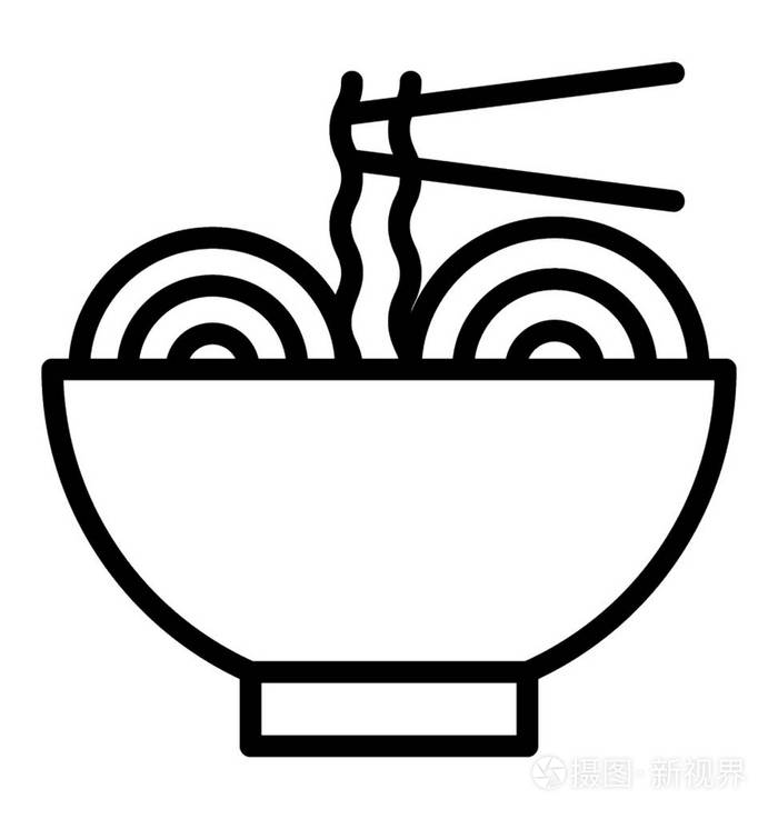 韩国面条在碗中描绘韩国文化插画-正版商用图片08bzpy-摄图新视界