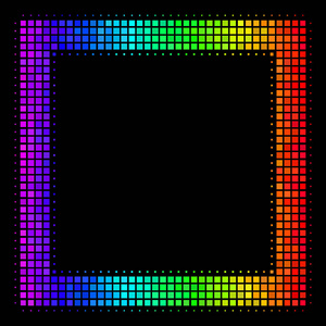 彩色像素轮廓正方形图标