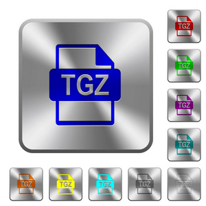 Tgz 文件格式在圆角方形光滑钢钮扣上刻上图标