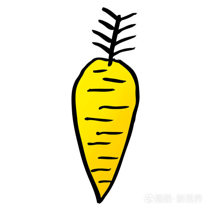 动画片涂鸦黄色胡萝卜