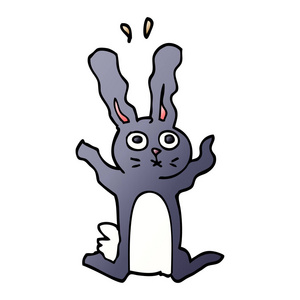 动画片涂鸦兴奋兔子