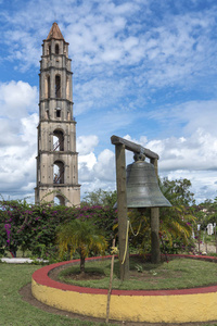 manaca iznaga 塔和钟楼在糖厂谷或 valle de los 工程师, 古巴